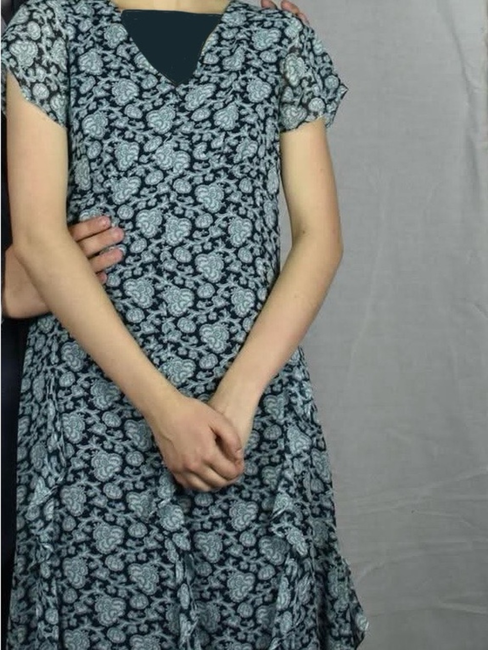 ISO: Liz Claiborne Vintage Blue and Navy Floral Dress